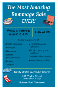 Trinity Rummage Sale Aug 21-22